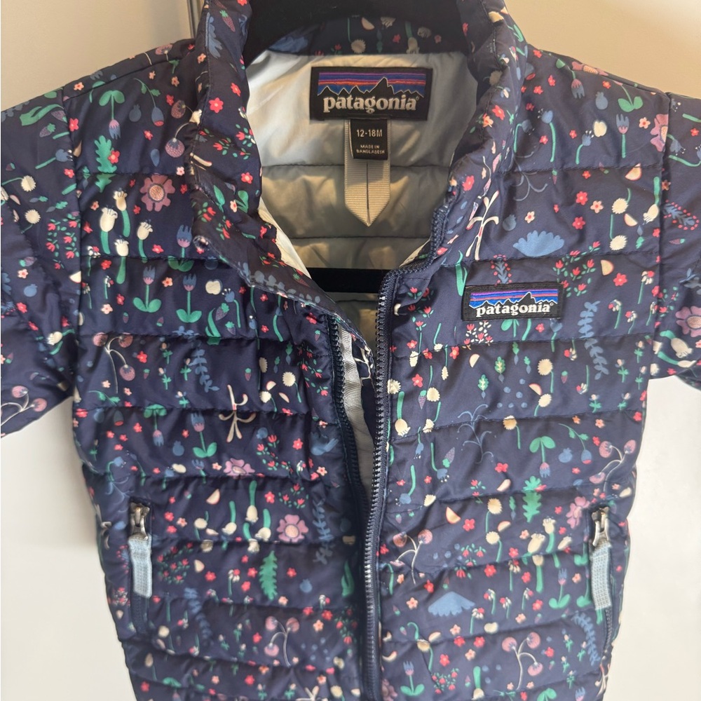Patagonia Baby Nano Puff Jacket 12–18M – Navy Floral Print